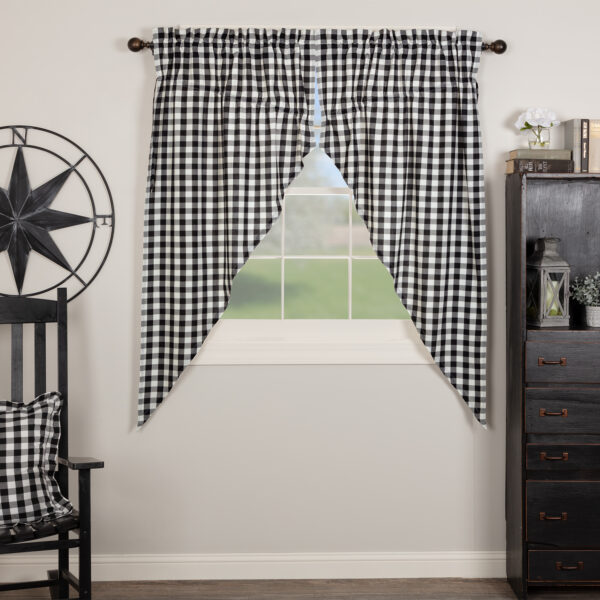 VHC-40463 - Annie Buffalo Black Check Prairie Curtain Set of 2 63x36x18