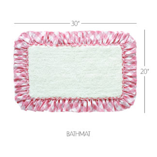 Farmhouse Annie Buffalo Coral Check Bathmat 20x30 by April & Olive