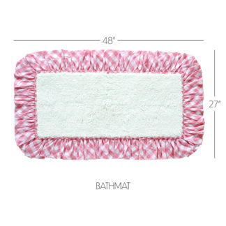 Farmhouse Annie Buffalo Coral Check Bathmat 27x48 by April & Olive