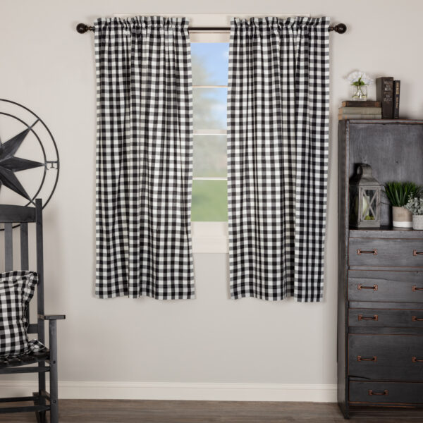 VHC-40460 - Annie Buffalo Black Check Short Panel Set of 2 63x36