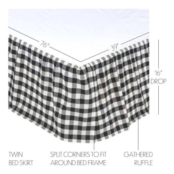 VHC-40408 - Annie Buffalo Black Check Twin Bed Skirt 39x76x16