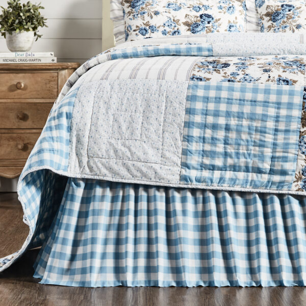 VHC-69890 - Annie Buffalo Blue Check Queen Bed Skirt 60x80x16