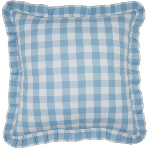 VHC-69895 - Annie Buffalo Blue Check Ruffled Fabric Pillow 18x18