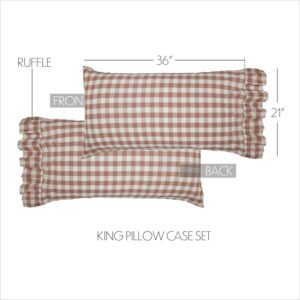 VHC-69924 - Annie Buffalo Portabella Check King Pillow Case Set of 2 21x36+4