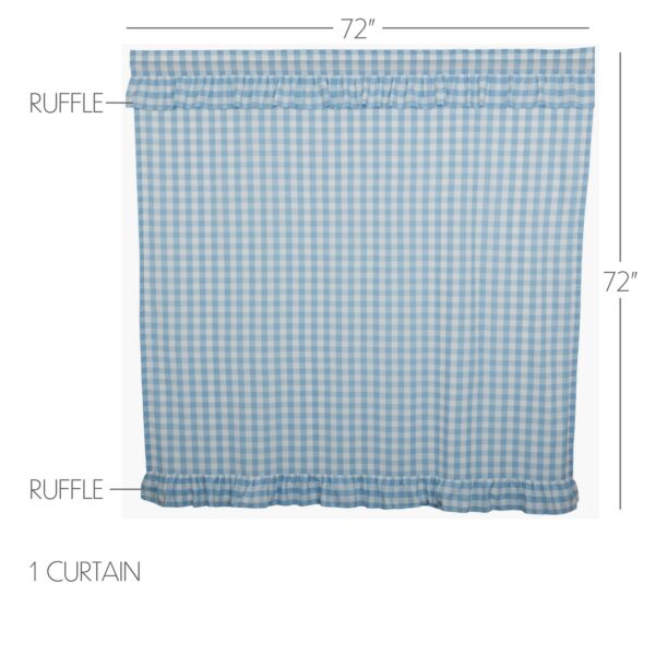 VHC-69919 - Annie Buffalo Blue Check Ruffled Shower Curtain 72x72