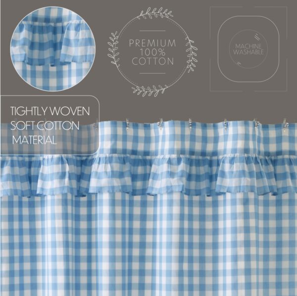 Annie Buffalo Blue Check Ruffled Shower Curtain 72x72 - Image 7