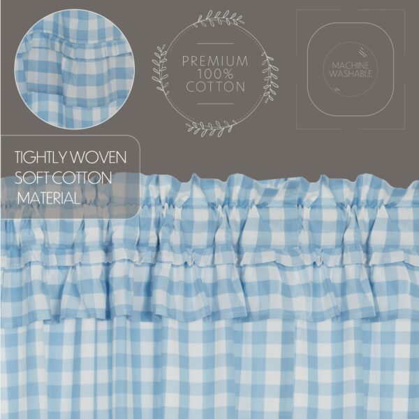 VHC-69914 - Annie Buffalo Blue Check Ruffled Swag Set of 2 36x36x16