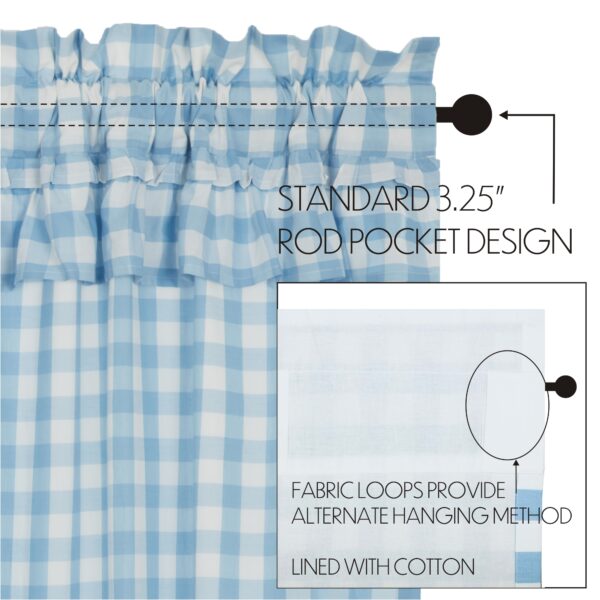 VHC-69914 - Annie Buffalo Blue Check Ruffled Swag Set of 2 36x36x16