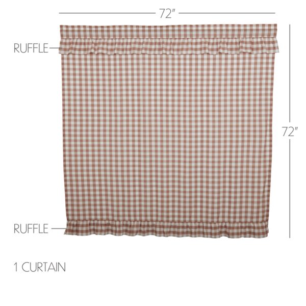 VHC-69950 - Annie Buffalo Portabella Check Ruffled Shower Curtain 72x72