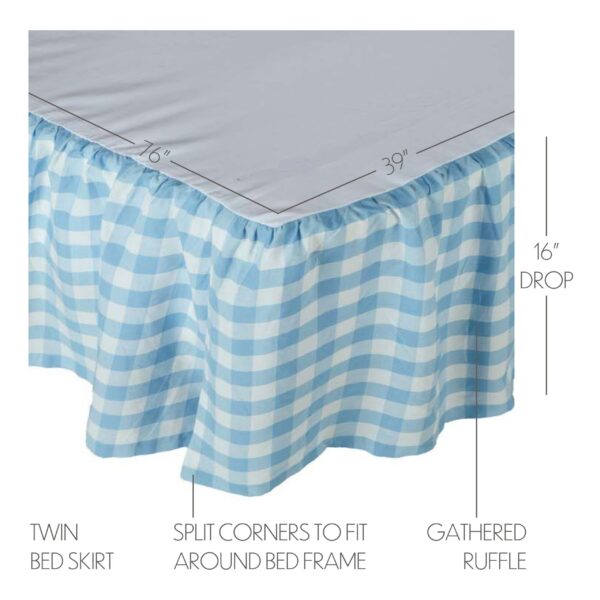VHC-69891 - Annie Buffalo Blue Check Twin Bed Skirt 39x76x16