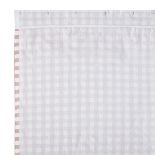 Annie Buffalo Coral Check Ruffled Shower Curtain 72x72 - Image 6