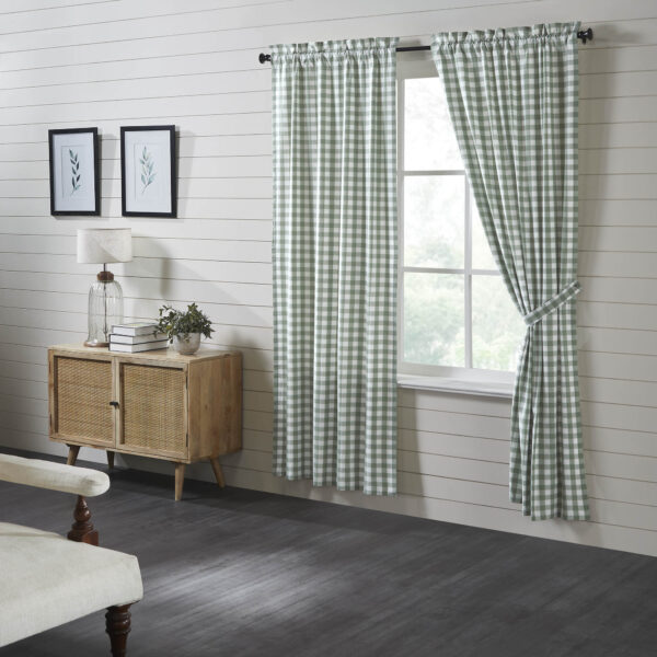 VHC-83378 - Annie Buffalo Green Check Panel Set of 2 84x40