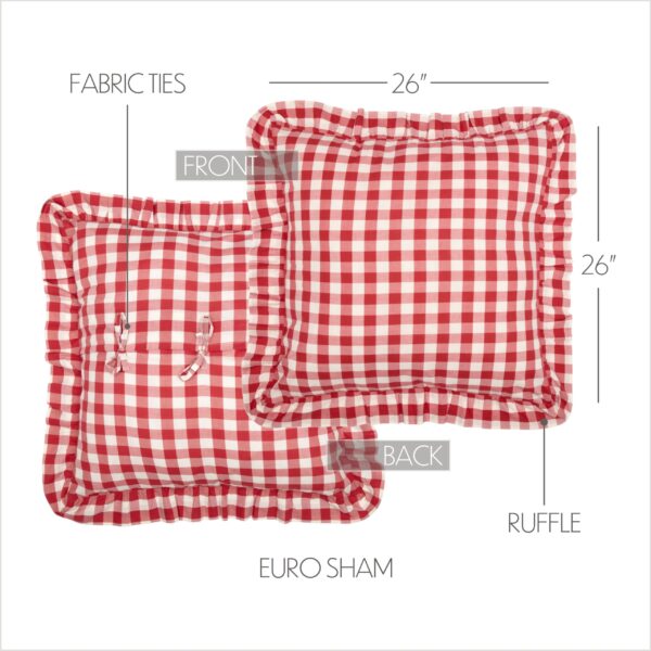 VHC-51115 - Annie Buffalo Red Check Fabric Euro Sham 26x26