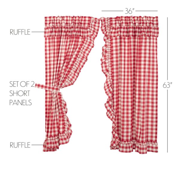 VHC-51118 - Annie Buffalo Red Check Ruffled Short Panel Set of 2 63x36