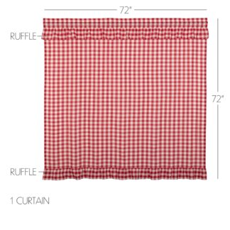 Farmhouse Annie Buffalo Red Check Ruffled Shower Curtain 72x72 by April & Olive
