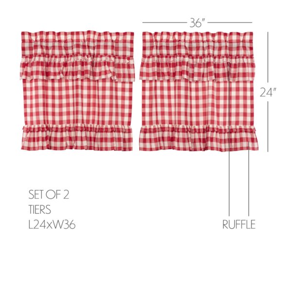 VHC-51772 - Annie Buffalo Red Check Ruffled Tier Set of 2 L24xW36