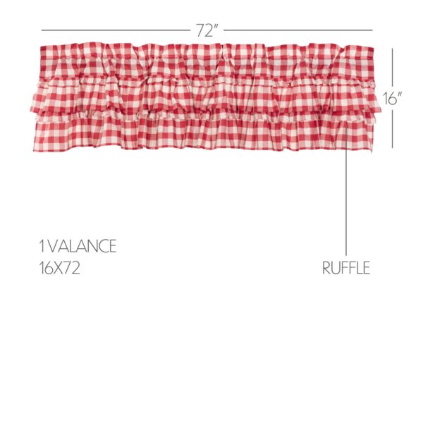 VHC-51775 - Annie Buffalo Red Check Ruffled Valance 16x72