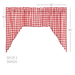 VHC-51130 - Annie Buffalo Red Check Swag Set of 2 36x36x16