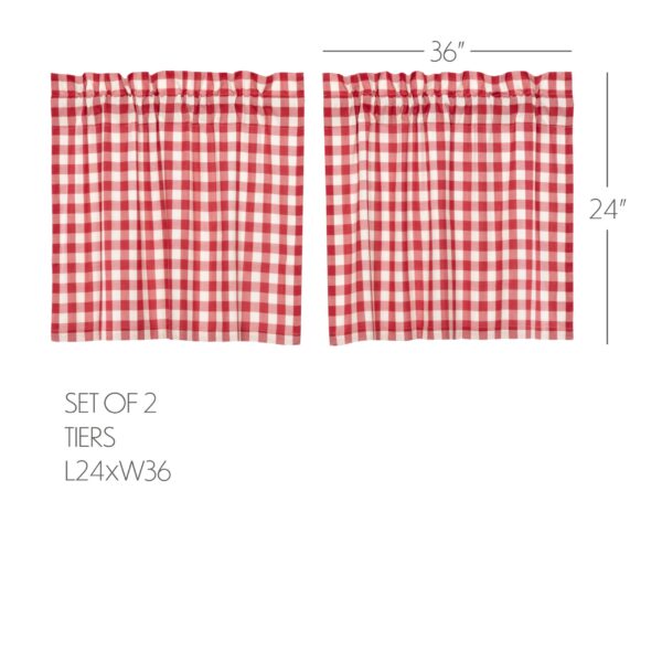 VHC-51776 - Annie Buffalo Red Check Tier Set of 2 L24xW36