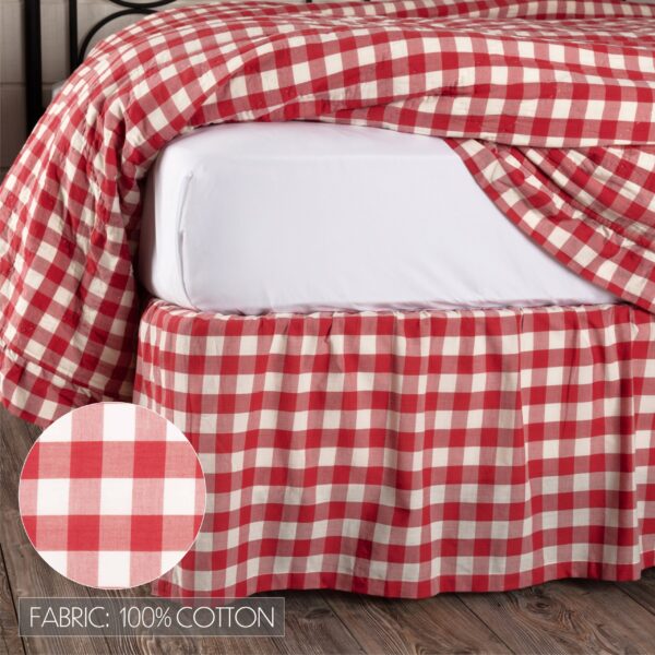 VHC-51763 - Annie Buffalo Red Check Twin Bed Skirt 39x76x16