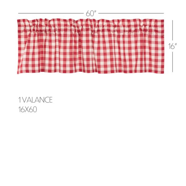 VHC-51778 - Annie Buffalo Red Check Valance 16x60