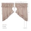 VHC-69944 - Annie Buffalo Portabella Check Ruffled Prairie Swag Set of 2 36x36x18