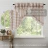 VHC-69944 - Annie Buffalo Portabella Check Ruffled Prairie Swag Set of 2 36x36x18
