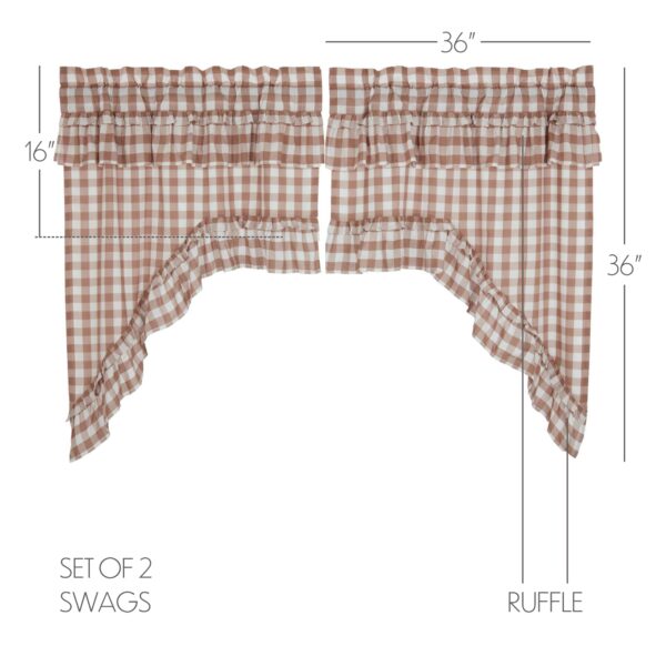VHC-69945 - Annie Buffalo Portabella Check Ruffled Swag Set of 2 36x36x16