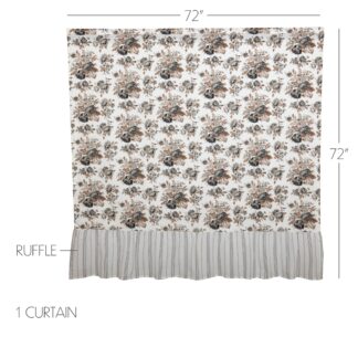 Farmhouse Annie Portabella Floral Ruffled Shower Curtain 72x72 by April & Olive