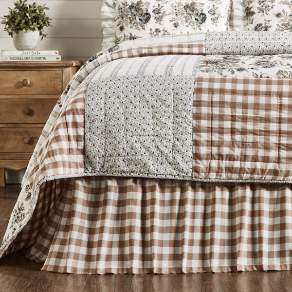 VHC-69922 - Annie Buffalo Portabella Check Twin Bed Skirt 39x76x16