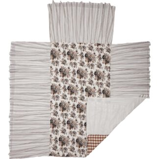 Farmhouse Annie Portabella Floral Ruffled Twin Coverlet 76x39+27 by April & Olive