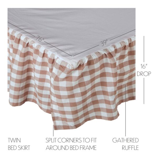 VHC-69922 - Annie Buffalo Portabella Check Twin Bed Skirt 39x76x16