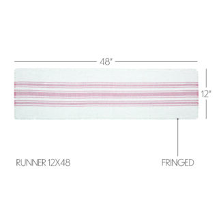 Farmhouse Antique White Stripe Coral Indoor/Outdoor Runner 12x48 by April & Olive