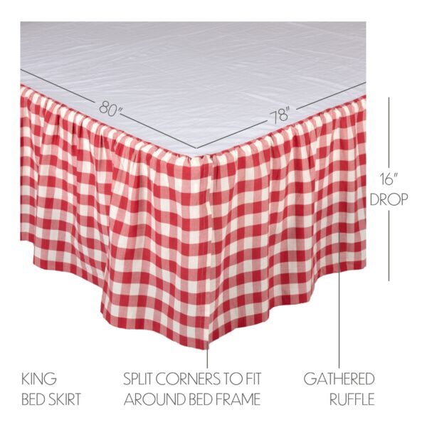 VHC-51761 - Annie Buffalo Red Check King Bed Skirt 78x80x16