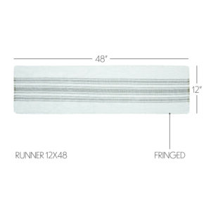 VHC-83463 - Antique White Stripe Dove Grey Indoor/Outdoor Runner 12x48
