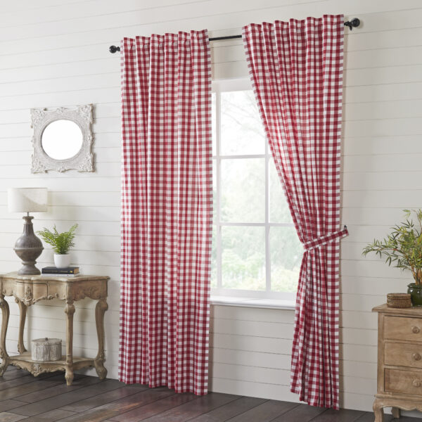 VHC-81487 - Annie Buffalo Red Check Panel Set of 2 96x50