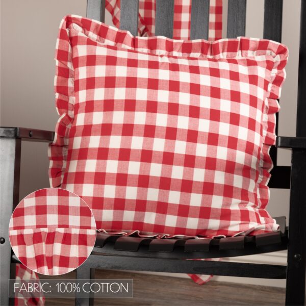 VHC-51116 - Annie Buffalo Red Check Ruffled Fabric Pillow 18x18