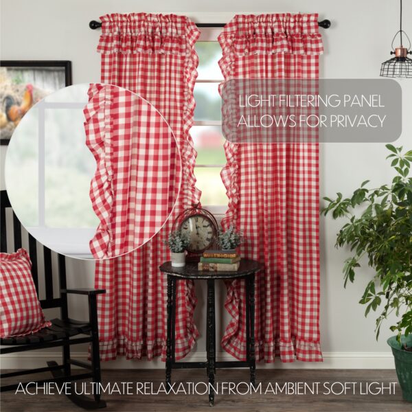 VHC-51117 - Annie Buffalo Red Check Ruffled Panel Set of 2 84x40