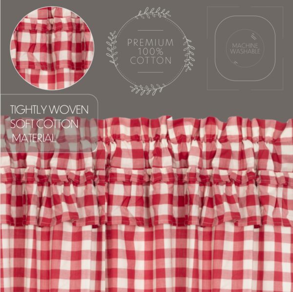 VHC-81488 - Annie Buffalo Red Check Ruffled Panel Set of 2 96x50