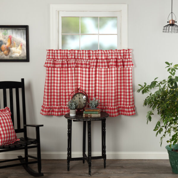 VHC-51773 - Annie Buffalo Red Check Ruffled Tier Set of 2 L36xW36