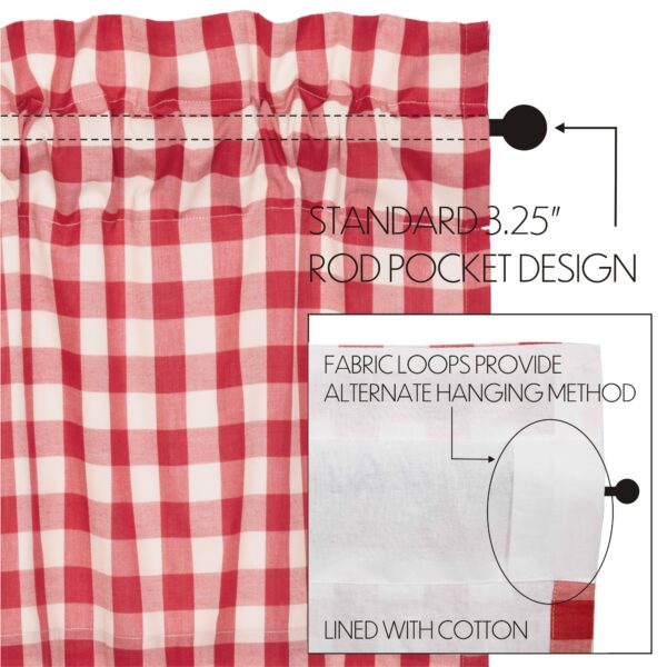 VHC-51126 - Annie Buffalo Red Check Short Panel Set of 2 63x36