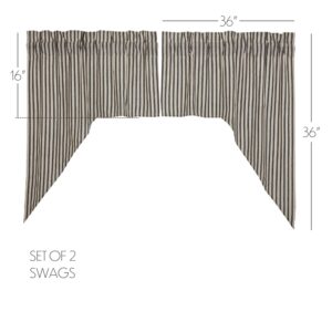 VHC-69959 - Ashmont Ticking Stripe Swag Set of 2 36x36x16