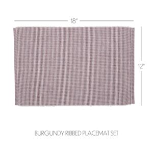VHC-38555 - Ashton Burgundy Ribbed Placemat Set of 6 12x18