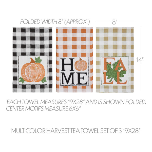 VHC-84005 - Annie Check Multicolor Harvest Tea Towel Set of 3