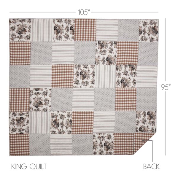 VHC-70007 - Annie Portabella Floral Patch King Quilt 105Wx95L