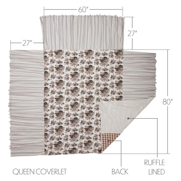 Annie Portabella Floral Ruffled Queen Coverlet 80x60+27 - Image 7