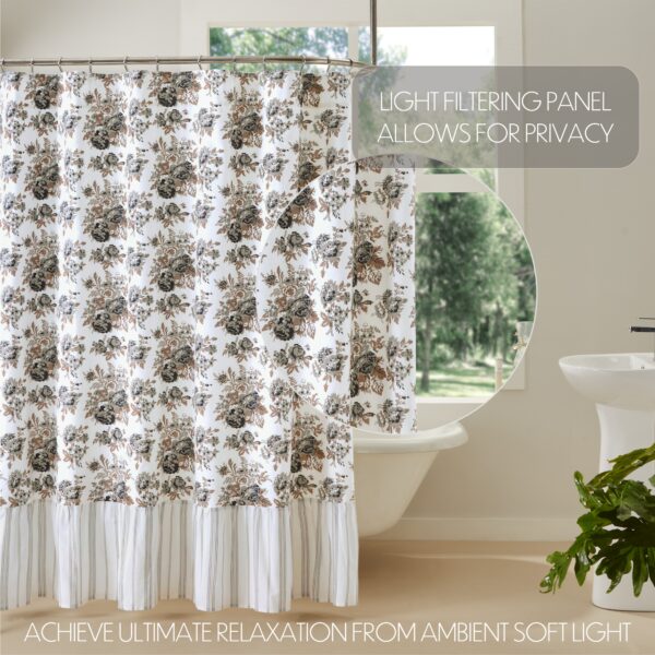 VHC-70022 - Annie Portabella Floral Ruffled Shower Curtain 72x72