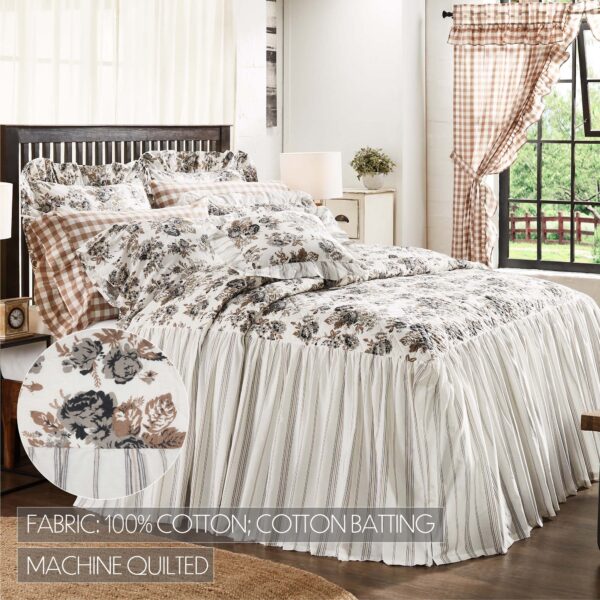 Annie Portabella Floral Ruffled Twin Coverlet 76x39+27 - Image 8