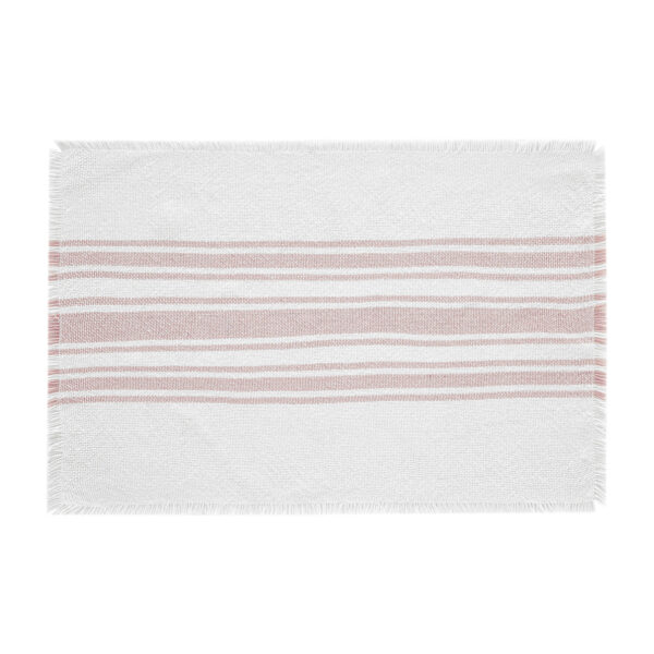 VHC-83457 - Antique White Stripe Coral Indoor/Outdoor Placemat Set of 6 13x19