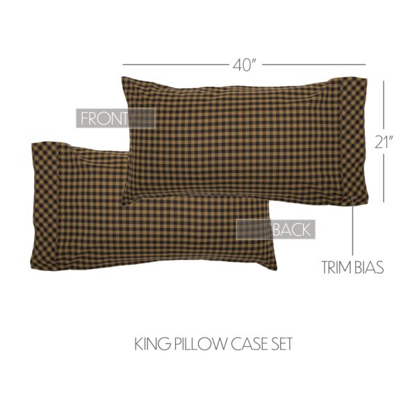 VHC-51133 - Black Check King Pillow Case Set of 2 21x40